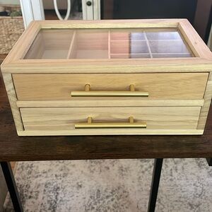 Natural Wood 2-Drawer Jewlery Box